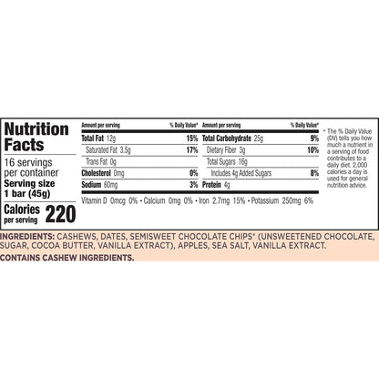 Larabar Chocolate Chip Cookie Dough (8 Bars) 12.8OZ