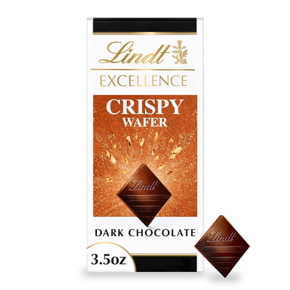 Lindt Excellence Crispy Wafer Dark Chocolate Bar 3.5 oz (pack of 12)