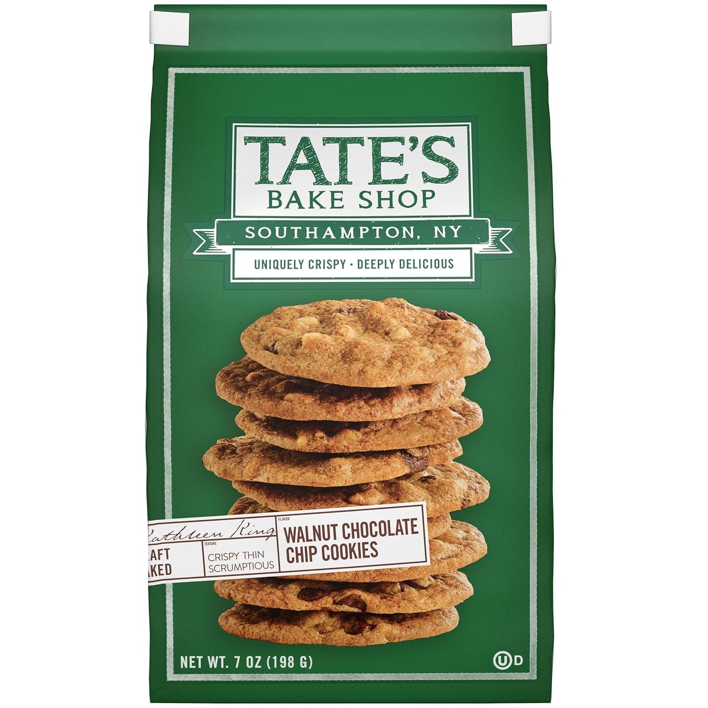 Tate's Bake Shop South Hampton NY Crispy Chocolate Chip Cookies 7 oz Tates