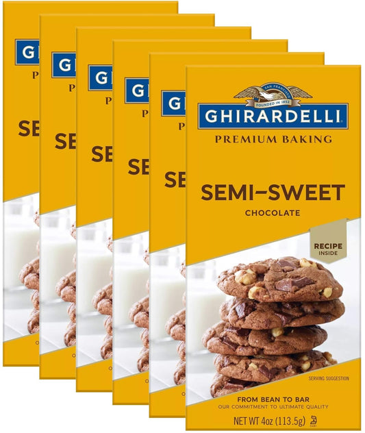 GHIRARDELLI Premium Semi-Sweet Chocolate Baking Bar, 4 OZ Bar