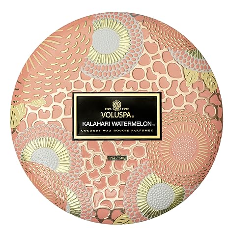 3 Wick Tin Candle - Kalahari Watermelon by Voluspa for Unisex - 12 oz Candle
