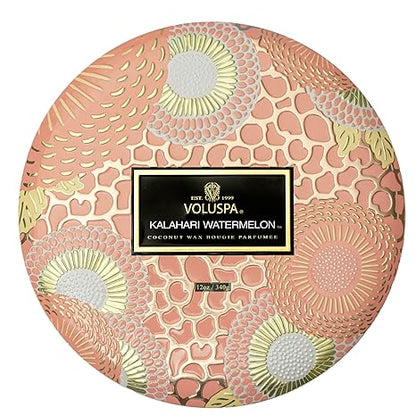 3 Wick Tin Candle - Kalahari Watermelon by Voluspa for Unisex - 12 oz Candle