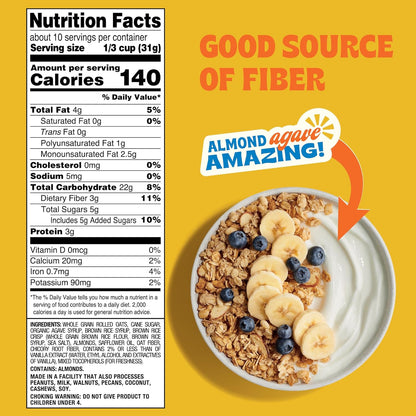 Back to Nature GF Vanilla Almond Agave Granola 11 oz ( Pack of 6)