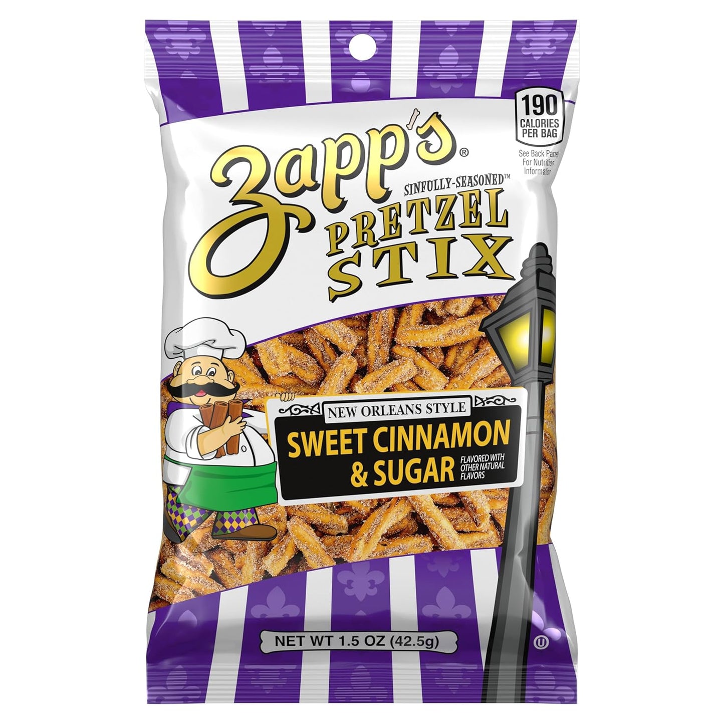 Zapp's Pretzel Stix Sweet Cinnamon & Sugar 5 oz (Pack of 8)