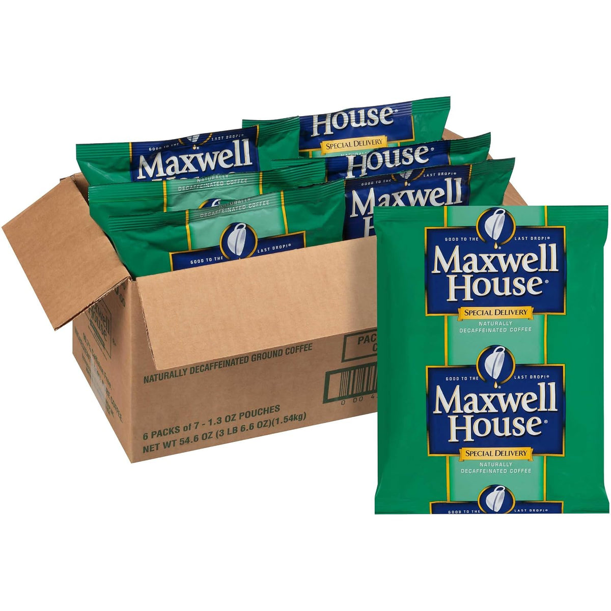 Maxwell House Decaf Coffee Filter Packs, 4-Cup, 0.7 oz, Pack of 100
