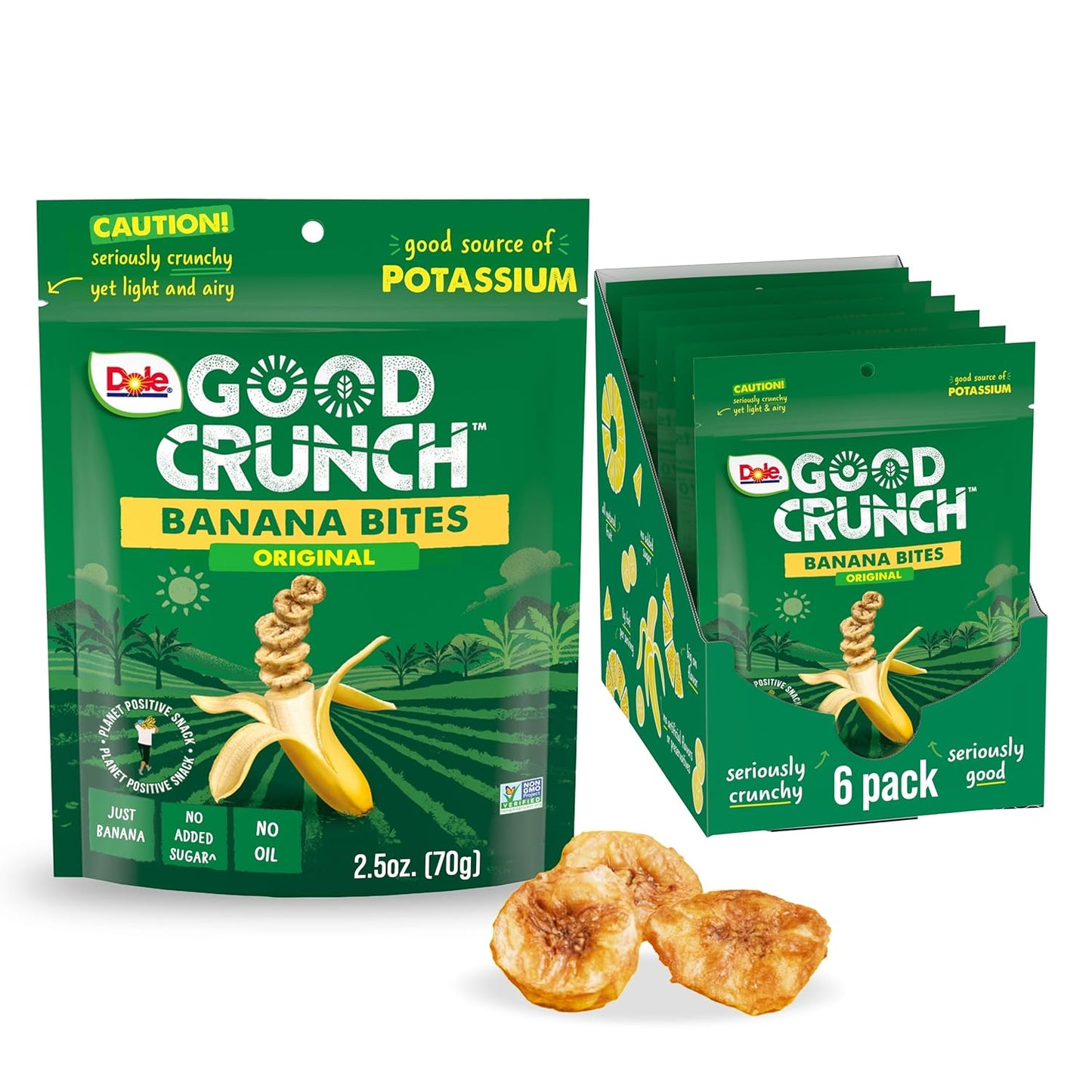 Dole Good Crunch Original Banana Bites 2.5 oz ( Pack of 6)