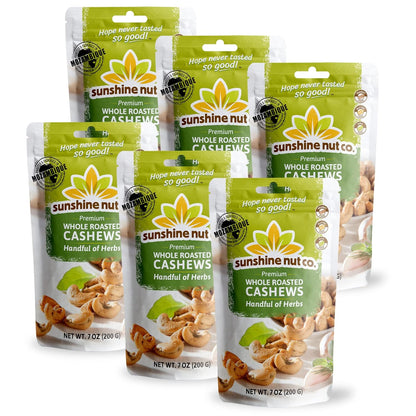 Sunshine Nut Whole Roasted Cashews - Handful of Herbs 7 oz bags