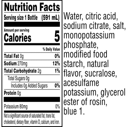 Gatorade Zero Sugar Thirst Quencher Sports Drink, Glacier Freeze, 20 Ounce Bottles (Pack of 8)