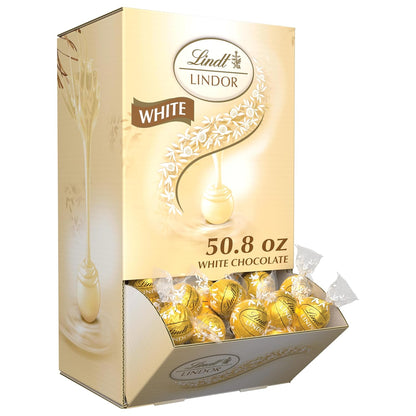 Lindt Lindor White Chocolate Truffles 50.8 oz Box 120 Pieces