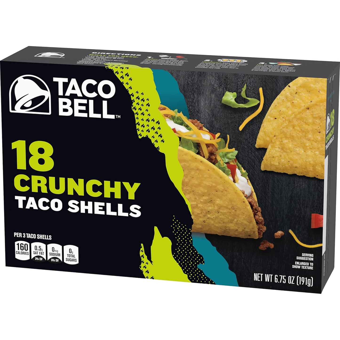 Taco Bell Crunchy Taco Shells 18 count per box 6.75 oz box
