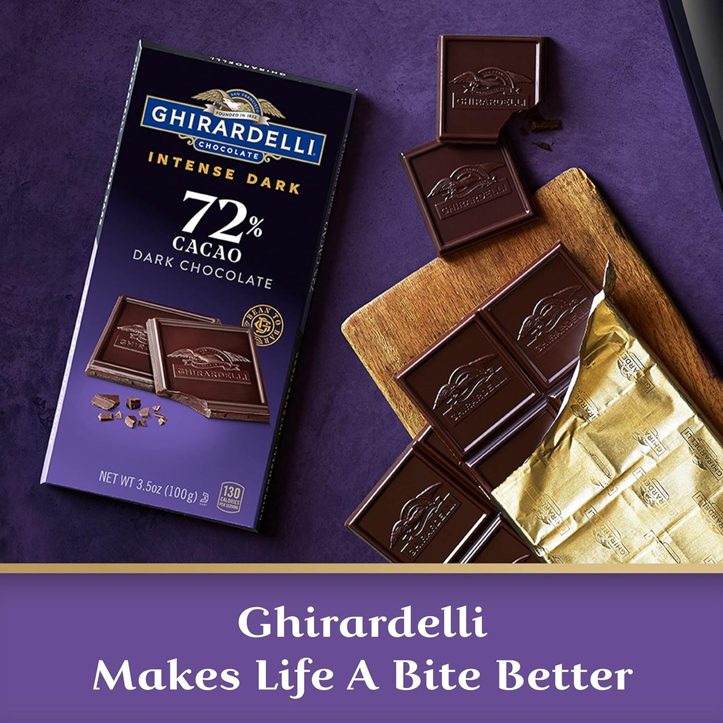 Ghirardelli Intense Twilight Dark Chocolate Squares 3.5 oz pack of 12
