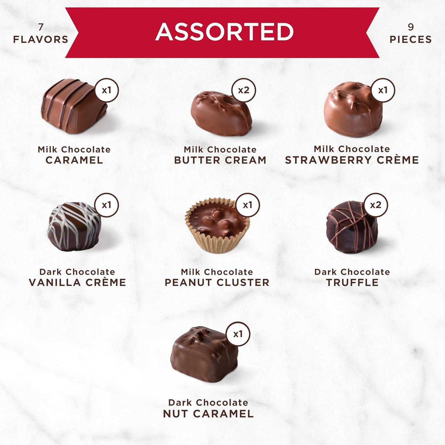 Russell Stover Valentines Heart Assorted Milk and Dark Chocolates 5.1oz (Case Pack of 12)