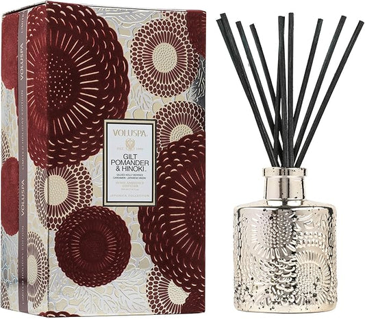 Voluspa Gilt Pomander & Hinoki Holiday Home Ambience Diffuser 3.4