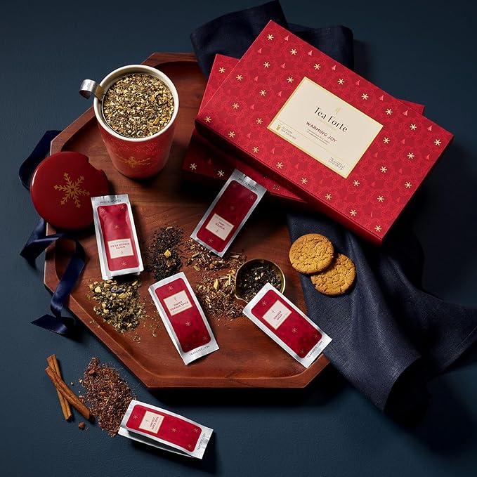 Tea Forte 2025 Limited Edition Warming Joy Single Steeps 15 Loose Tea Pouches