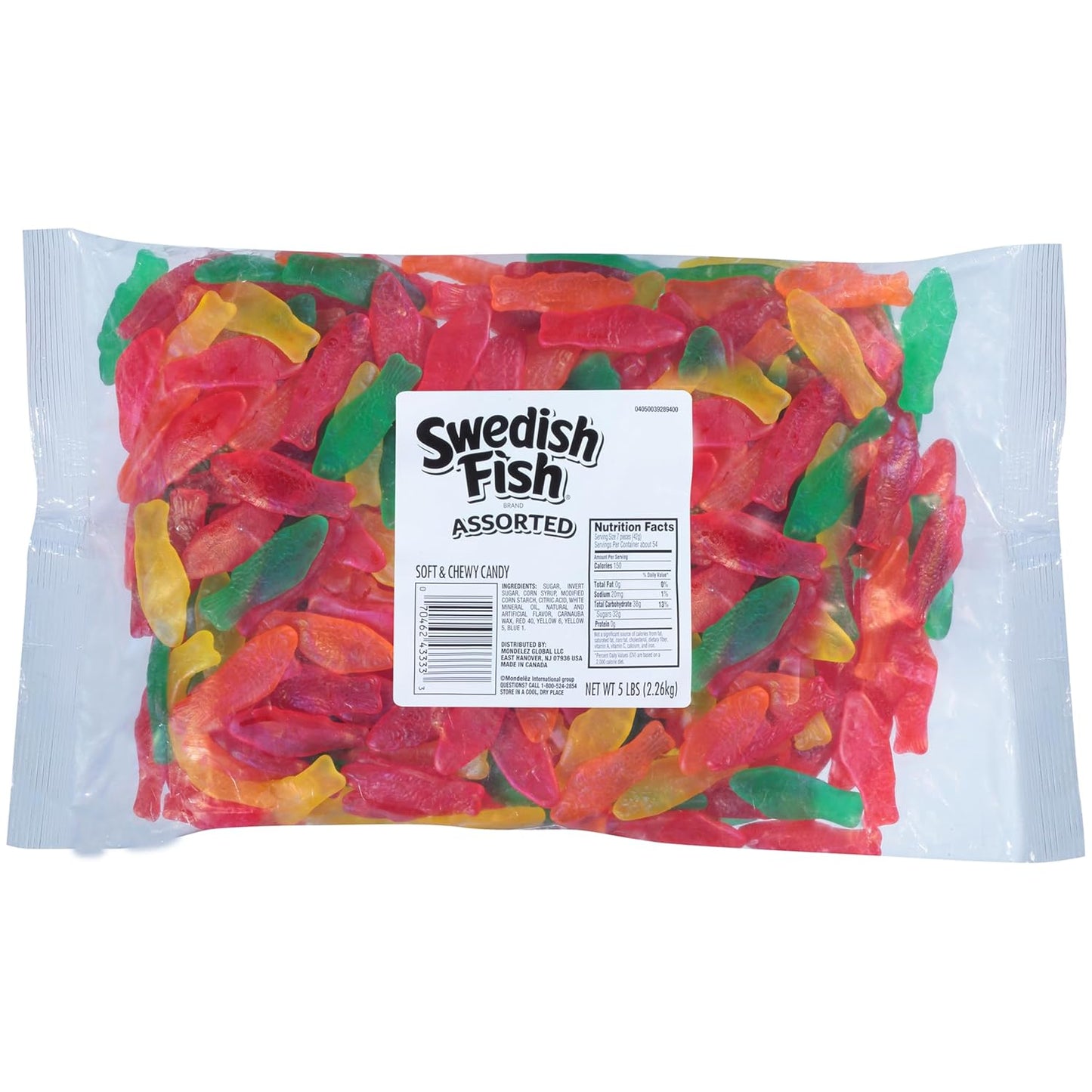 Swedish Fish Assorted Flavors Soft & Chewy Gummy Candy, 5 Pound Bag