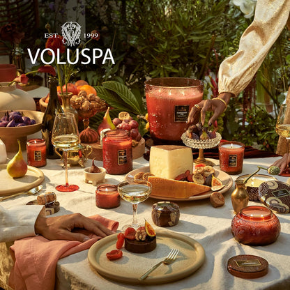 Voluspa Forbidden Fig, Classic Boxed Candle, 9 oz, 60 Hour Burn Time, Coconut Wax for Clean Burning, Handcrafted in The USA