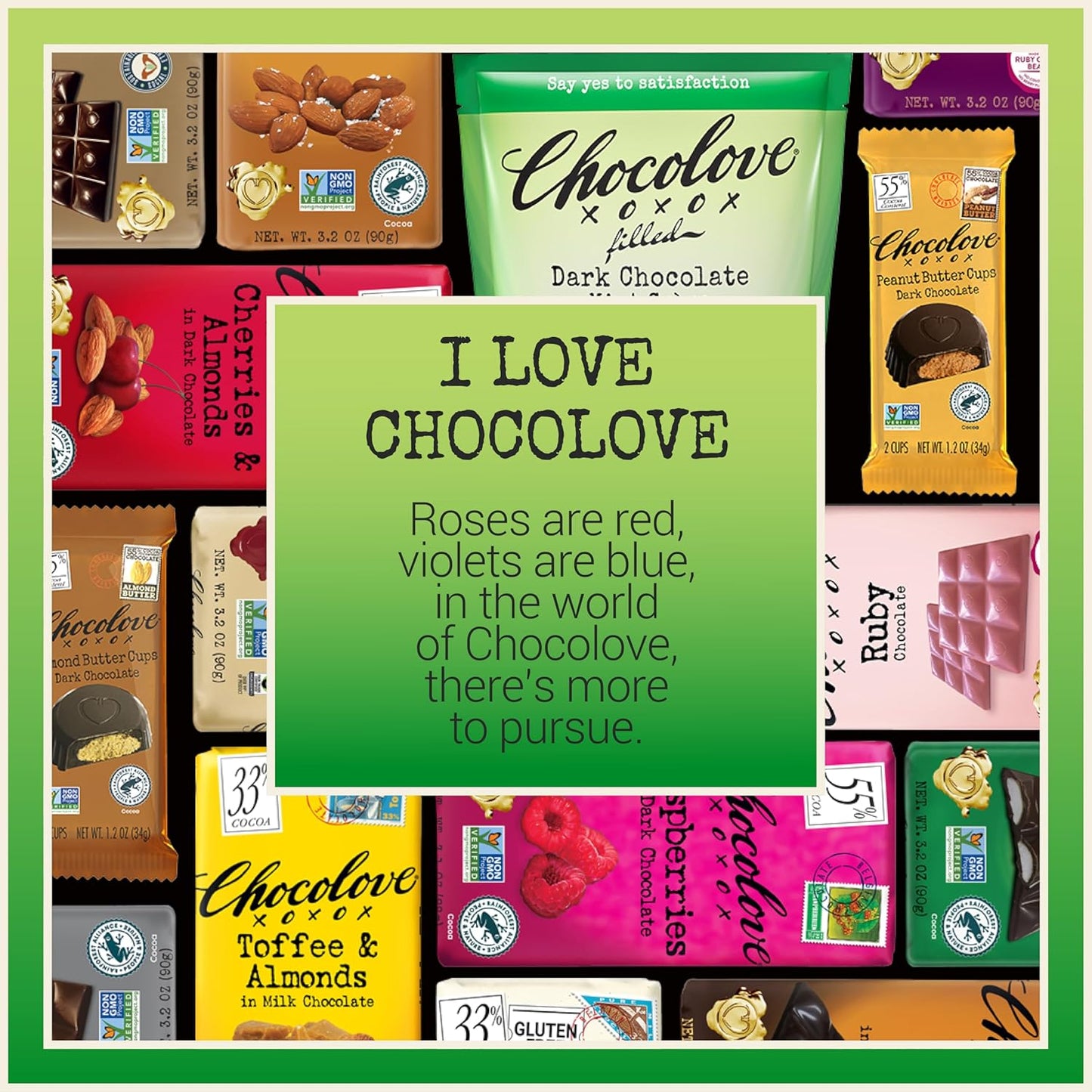 Chocolove Mint Crème Bars | 55% Cocoa | Infused with Dairy Free Peppermint Creme in Creamy Dark Chocolate | Non GMO, Rainforest Alliance Certified, 3.2oz Bar (10 Pack)