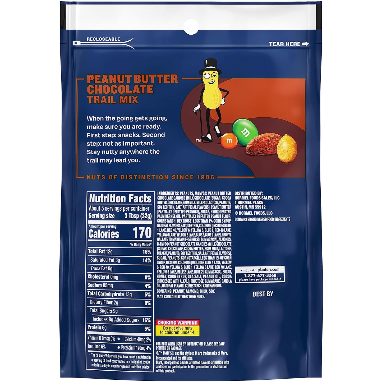 Planters Peanut Butter Chocolate Trail Mix 6 oz Bag (Case Pack of 12)