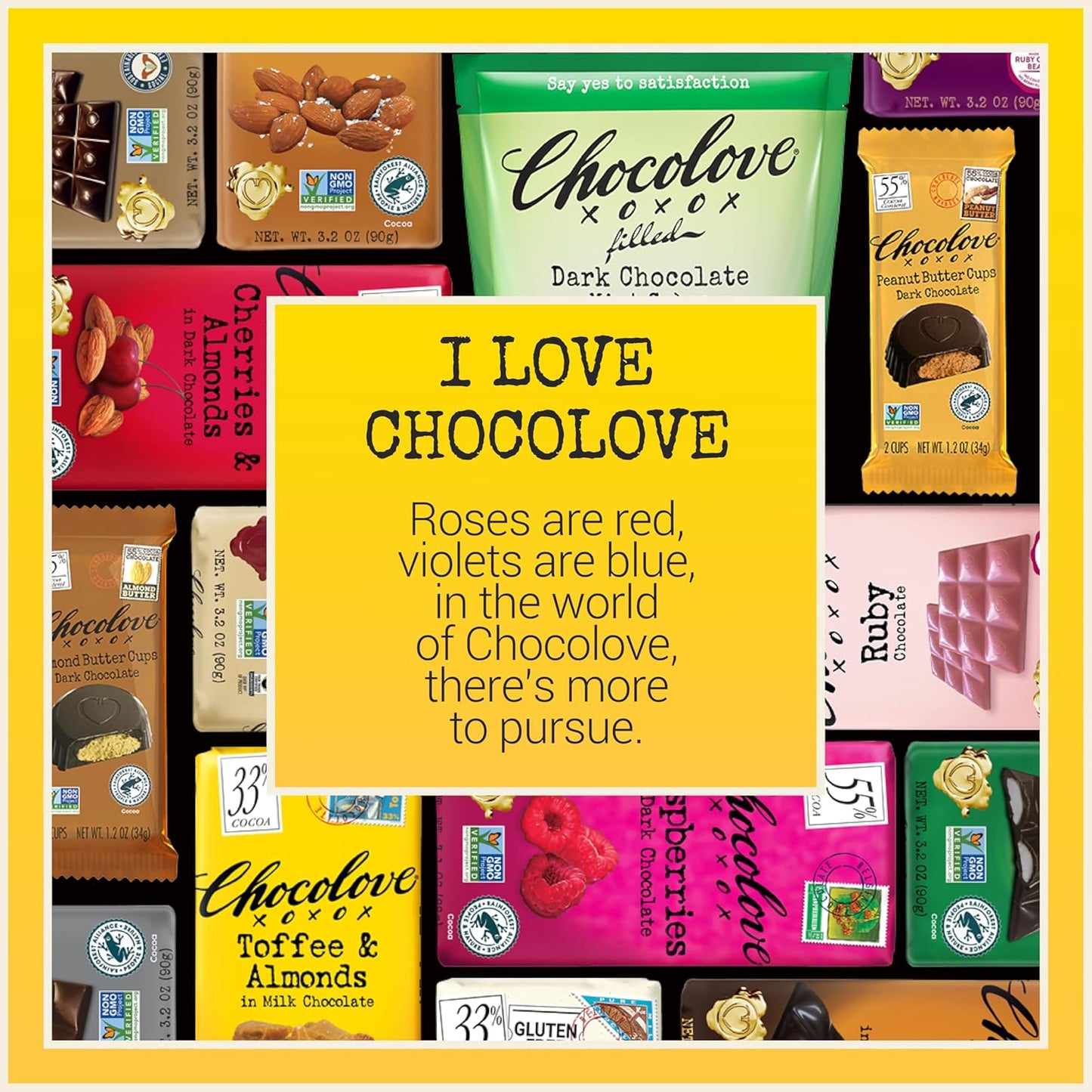 Chocolove Tofffee & Almonds Milk Chocolate 3.2 oz - 12 Pack