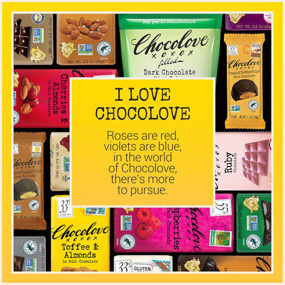 Chocolove Tofffee & Almonds Milk Chocolate 3.2 oz - 12 Pack