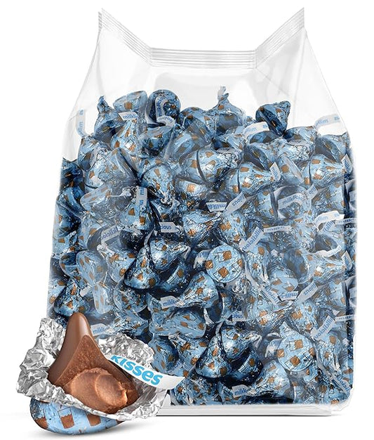 Hersheys Kisses Milklicious Milk Chocolate with Creamy Chocolate Milk Filling - Approx 300 Individually Wrapped Easter Candy Bulk Bag - 3 Pound
