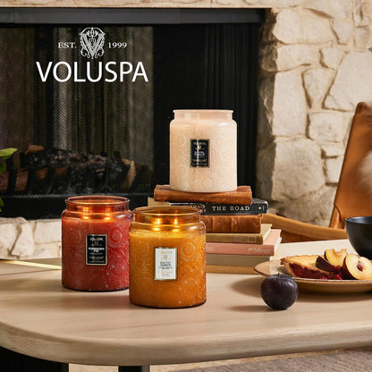 Voluspa Bourbon Vanille, Small Candle Jar, 5.5 Ounces, 50 Hour Burn Time, Coconut Wax for Clean Burning, Handcrafted in The USA