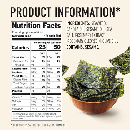 Annie Chun's Roasted Sesame Seaweed Snacks 0.35 oz bag (Case Pack of 12)