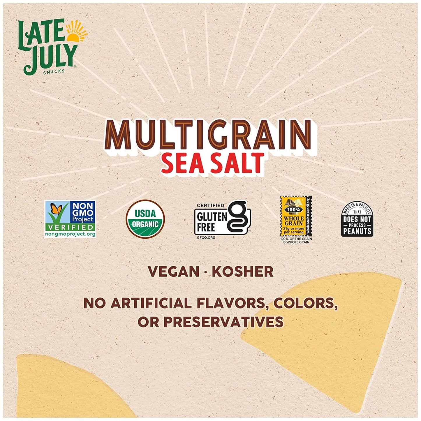 Late July Multigrain Sea Salt & Lime Organic Tortilla Chips 7.5 oz (12 Pack)