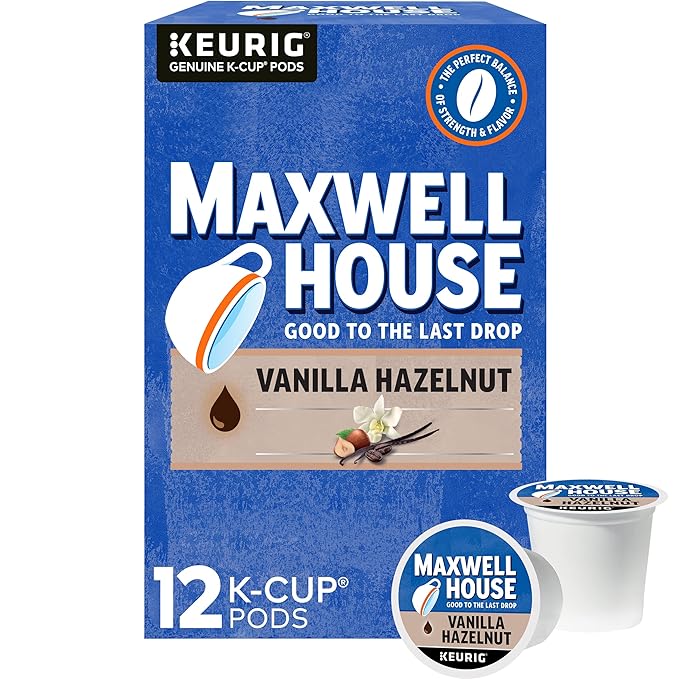 Maxwell House Vanilla Hazelnut K - Cup Pods 3.7 oz box (Case Pack of 6)