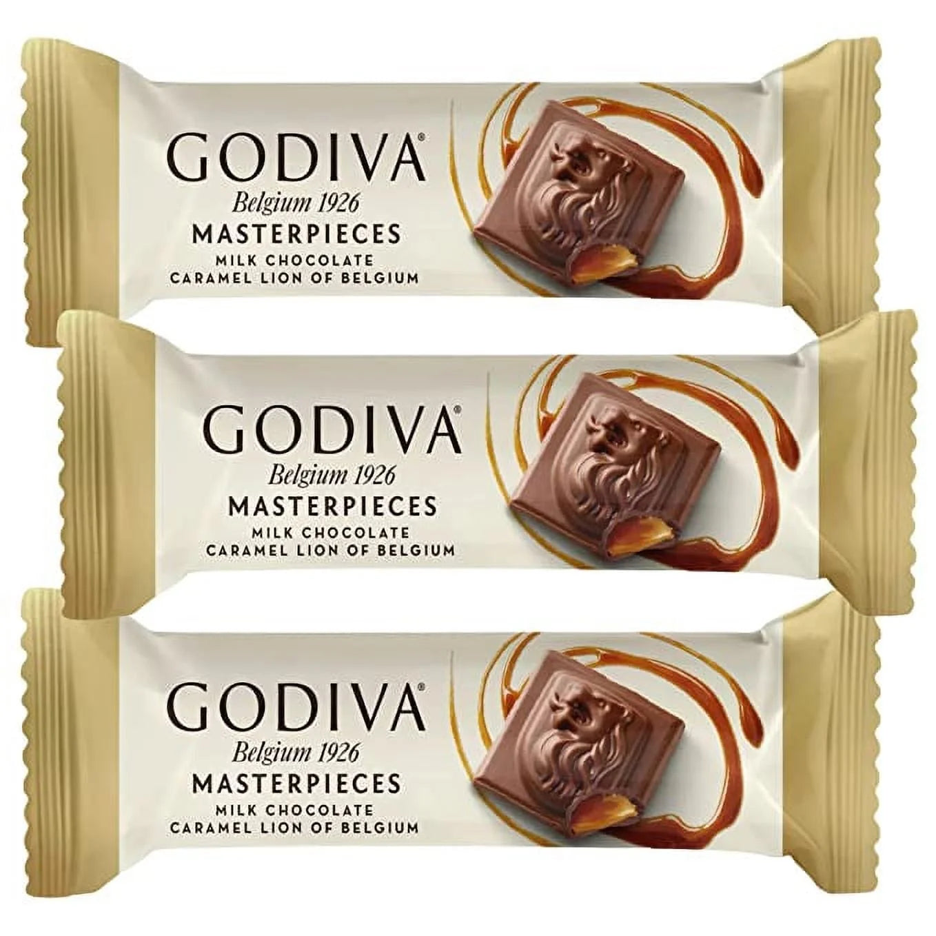 Godiva Masterpieces Milk Chocolate Caramel Bar 1.1 oz bars (Case Pack of 12)