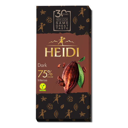 Heidi Chocolate Intense Dark 75% Cocoa 2.82 oz (12-pack)