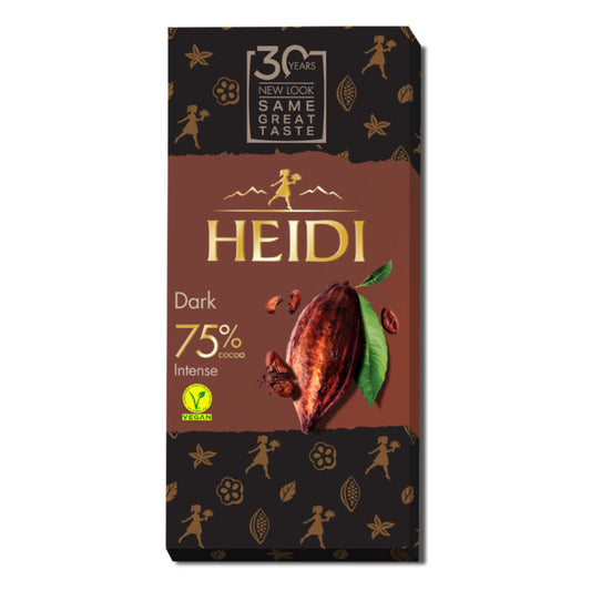 Heidi Chocolate Intense Dark 75% Cocoa 2.82 oz (12-pack)