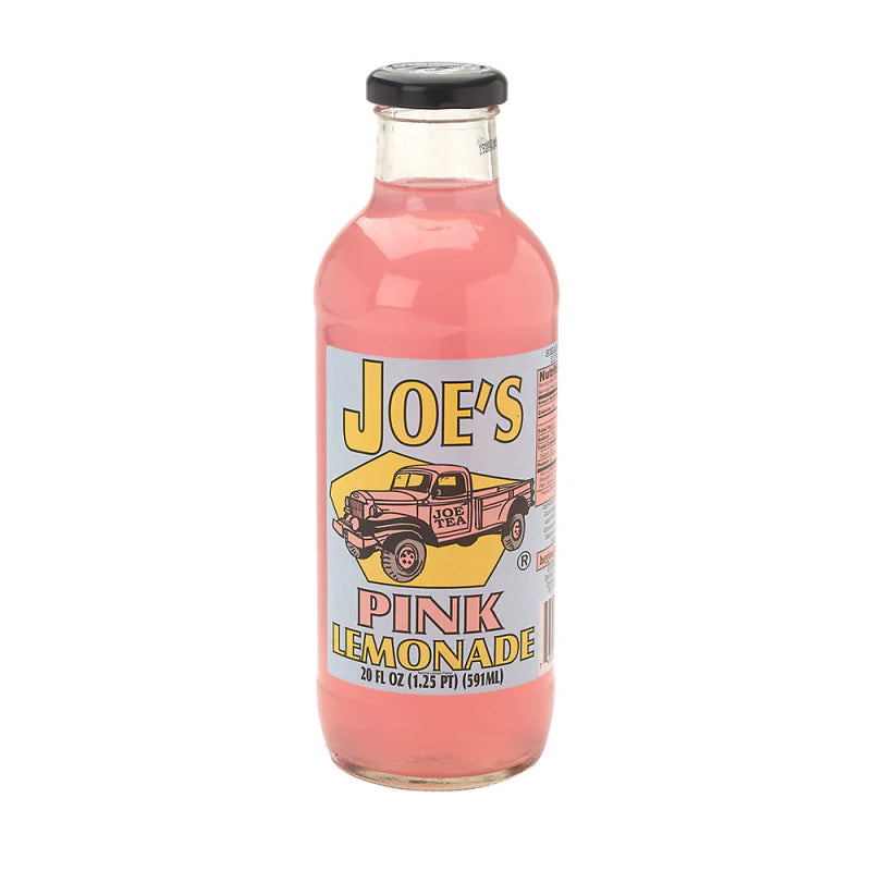 Joe Tea Pink Lemonade, 20 oz Glass Bottles (Case Pack of 12)