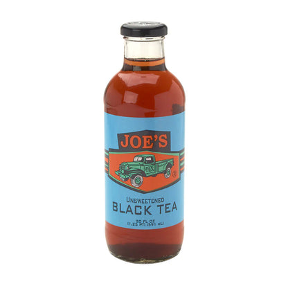 Joe Tea Unsweetened Black Tea, 20 oz Glass Bottles