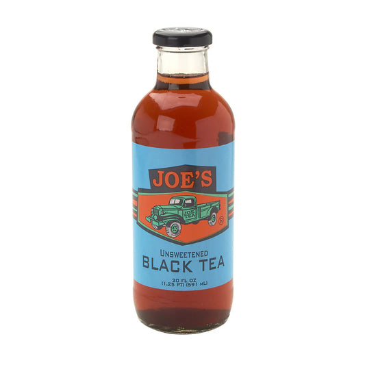Joe Tea Unsweetened Black Tea, 20 oz Glass Bottles