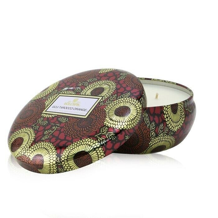 Voluspa 3 Wick Decorative Tin Candle - Goji Tarocco Orange 340g Home Scent