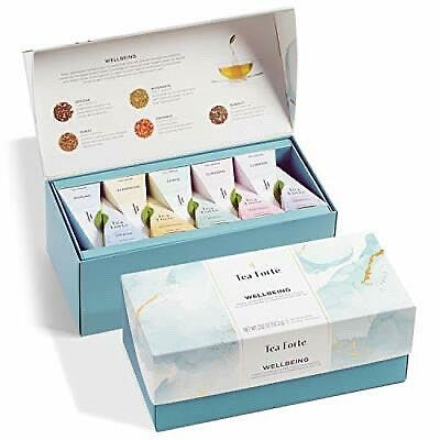 Tea Forte Wellbeing Organic Wellness Tea Presentation Box Tea Sampler Gift Se... 20 infusers