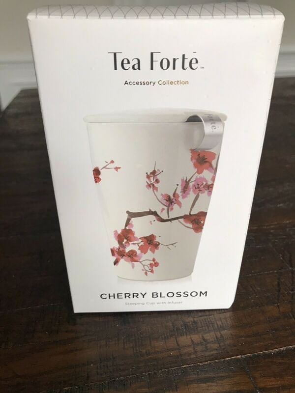 KATI Tea Forte Cherry Blossom Cup Loose Tea Brewing System Ceramic Infuser