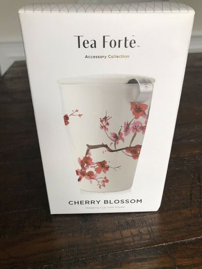 KATI Tea Forte Cherry Blossom Cup Loose Tea Brewing System Ceramic Infuser