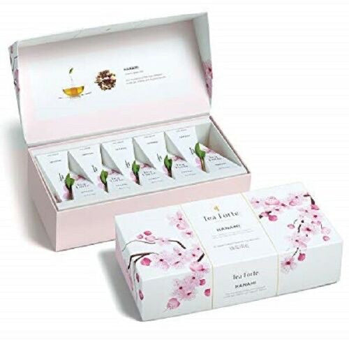 Tea Fortè Hanami Box 10 Filters Pyramid Green Tea Cherry And Rose Petals