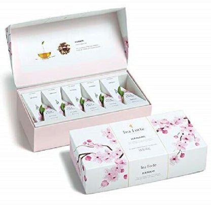 Tea Fortè Hanami Box 10 Filters Pyramid Green Tea Cherry And Rose Petals