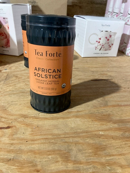 Tea Fortè African Solstice Tin 3.5oz Loose Red Tea Vanilla Rooibos