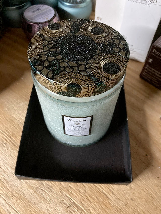 French Cade & Lavender Large Glass jar 18 oz