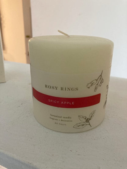 Rosy Rings Spicy Apple Botanical Pillar Candle