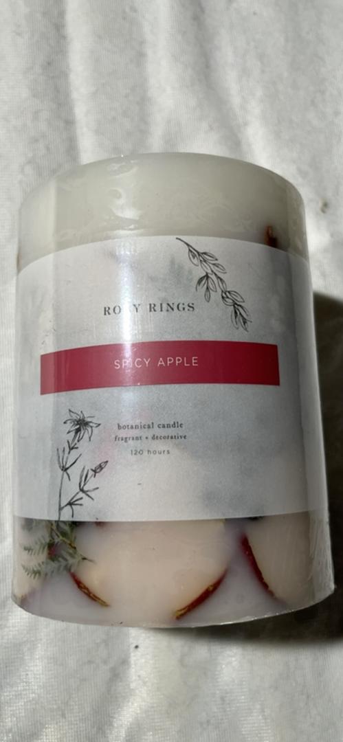 Rosy Rings Spicy Apple Tall Round Scented Candles,5.5”