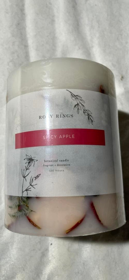 Rosy Rings Spicy Apple Tall Round Scented Candles,5.5”