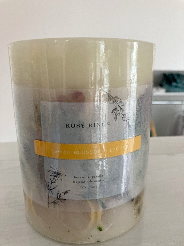 Rosy Rings Lemon Blossom & Lychee 5” candle