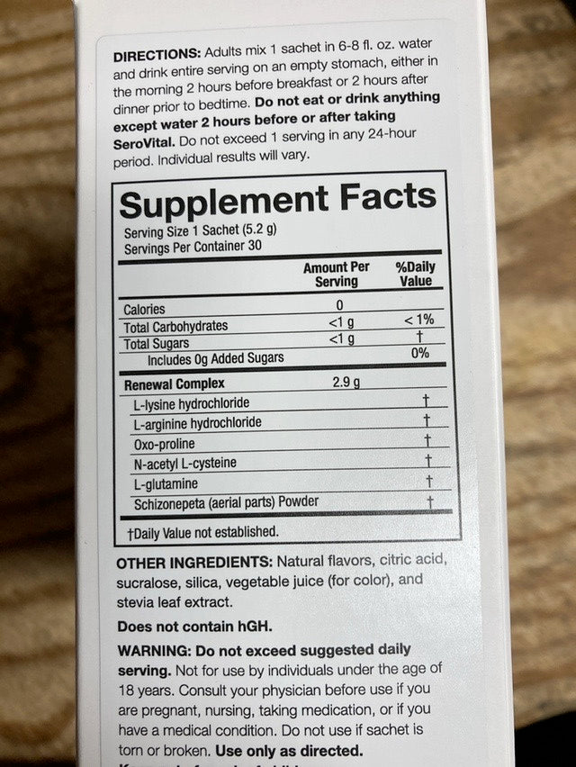 SerovitalHGH Fruit Punch Mix Rapid Dissolve Powder 30 Sachets