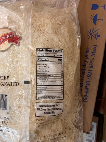 Supremo Italiano: Imported Shredded Parmesan Cheese 5 Lb.