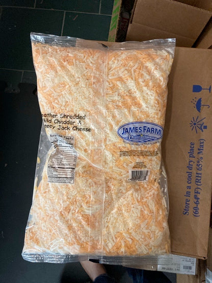 James Farm Feather Shredded Mild Cheddar & Monterey Jack Cheese 5 lbs